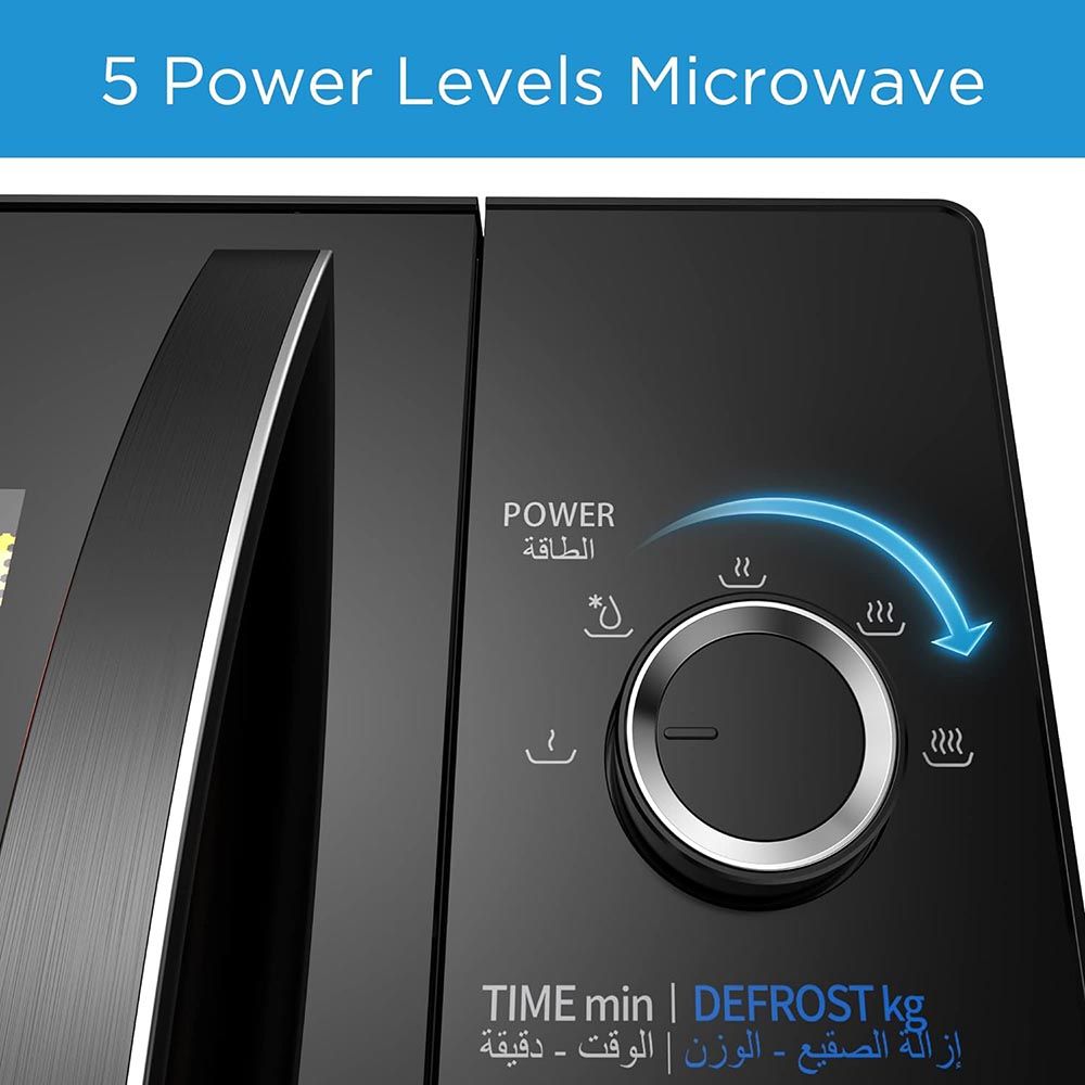 Midea - Solo Microwave Oven With 5 Power Levels - Black - 25 L