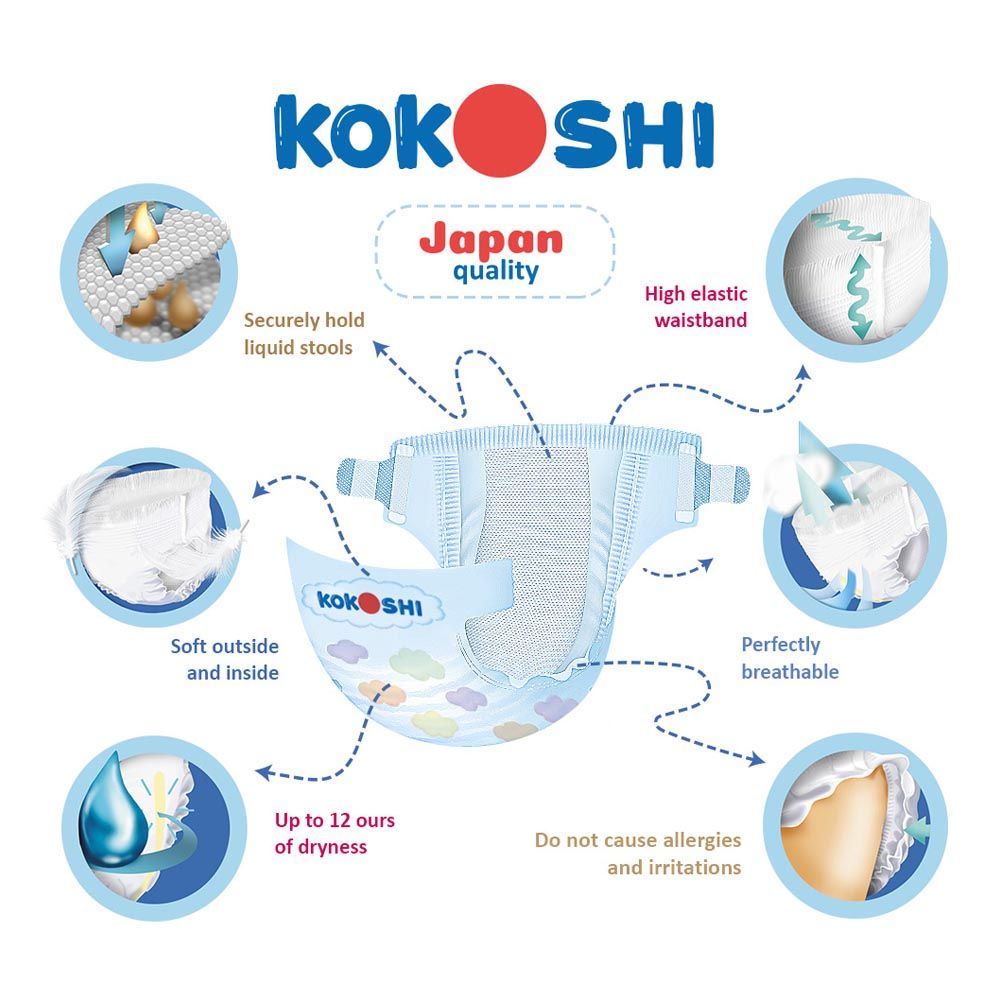 Kokoshi - Baby Diapers - 9-13 Kg - Size 4 - L - 216pcs