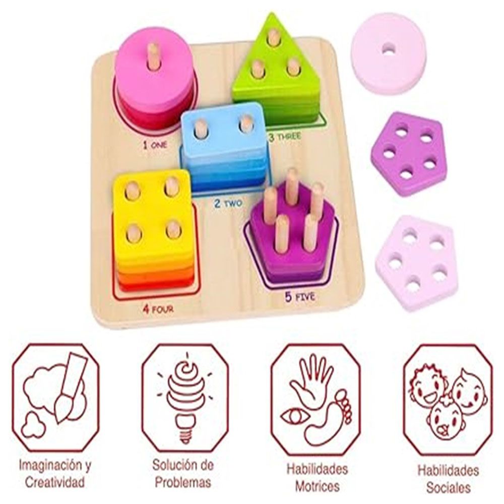 TookyToys - Geometric Block Sorter - 21pcs