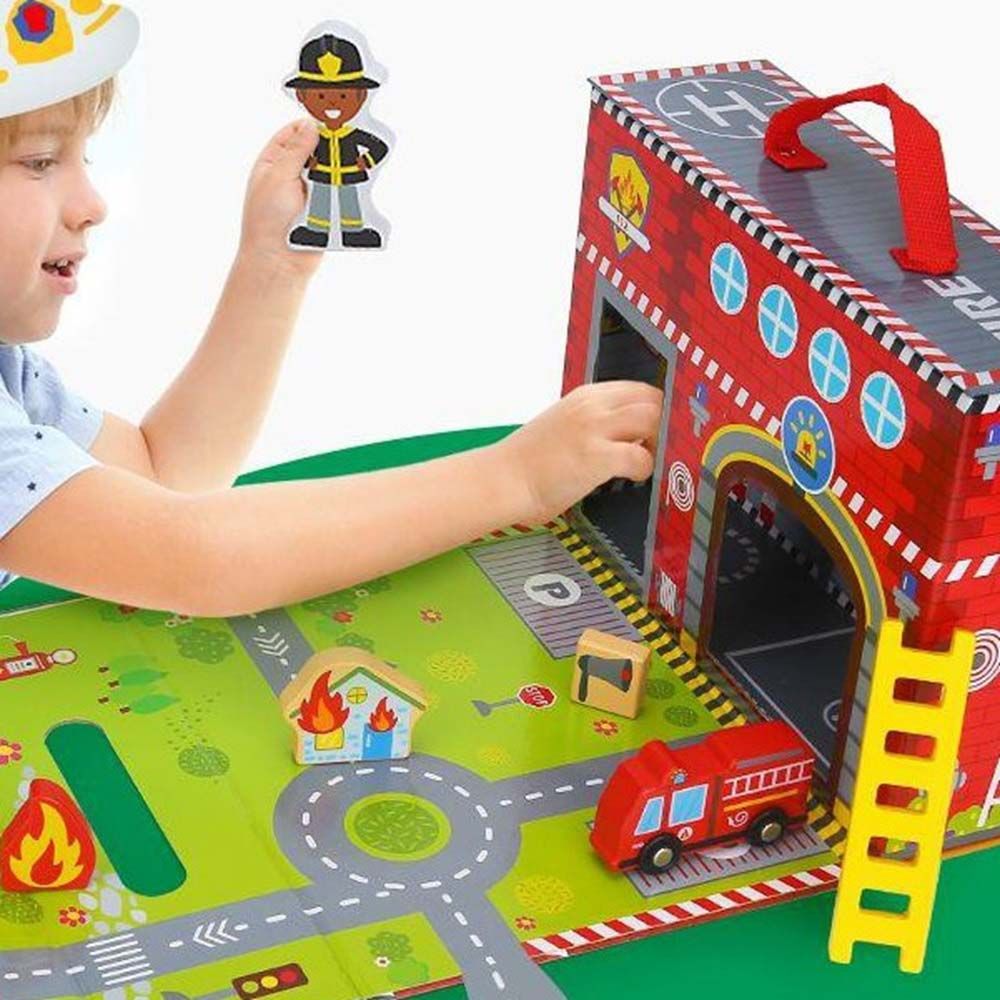 TookyToys - Fire Station Playset - 17pcs