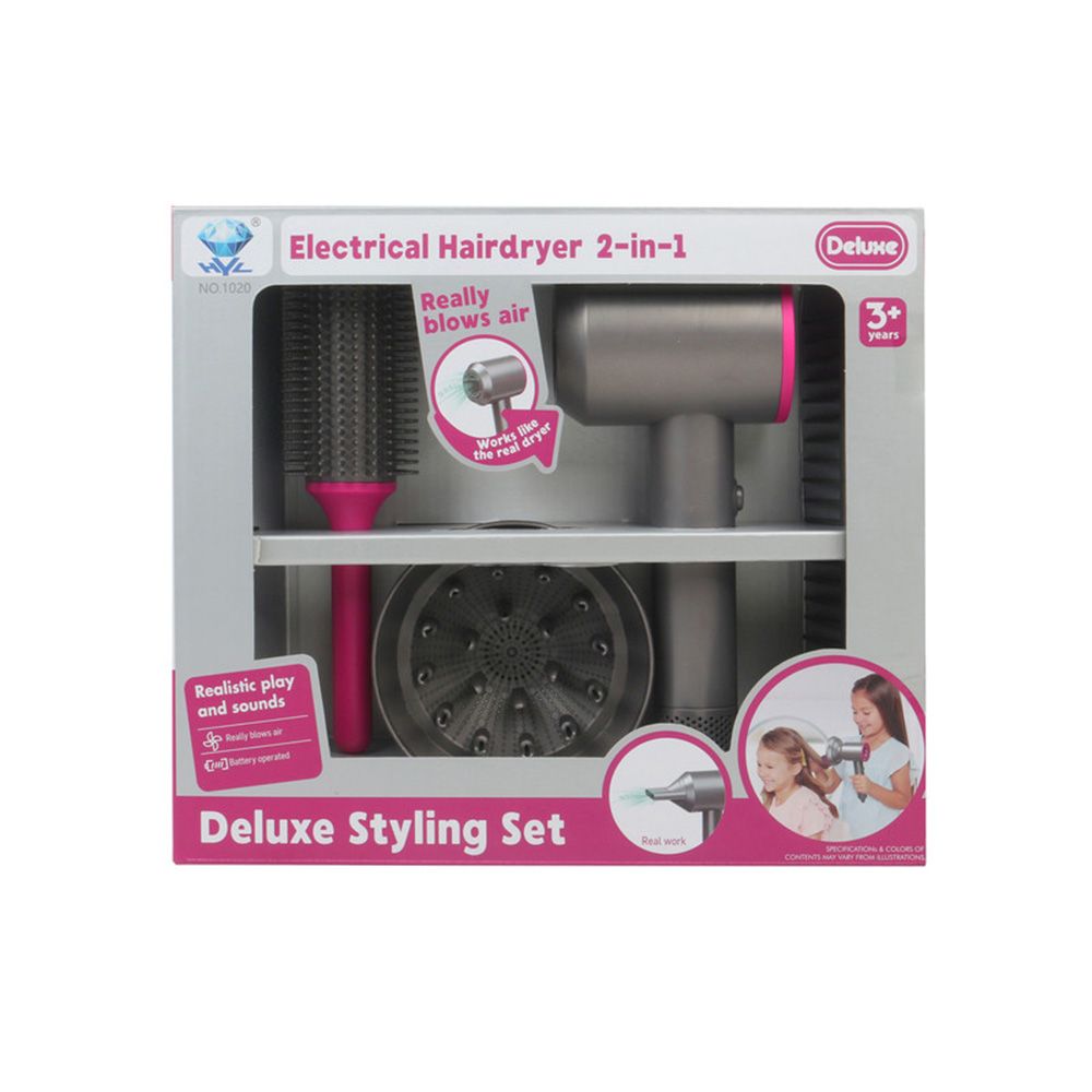 Family Center - 2-In-1 Hairdryer & Styling Set - 5 Pcs