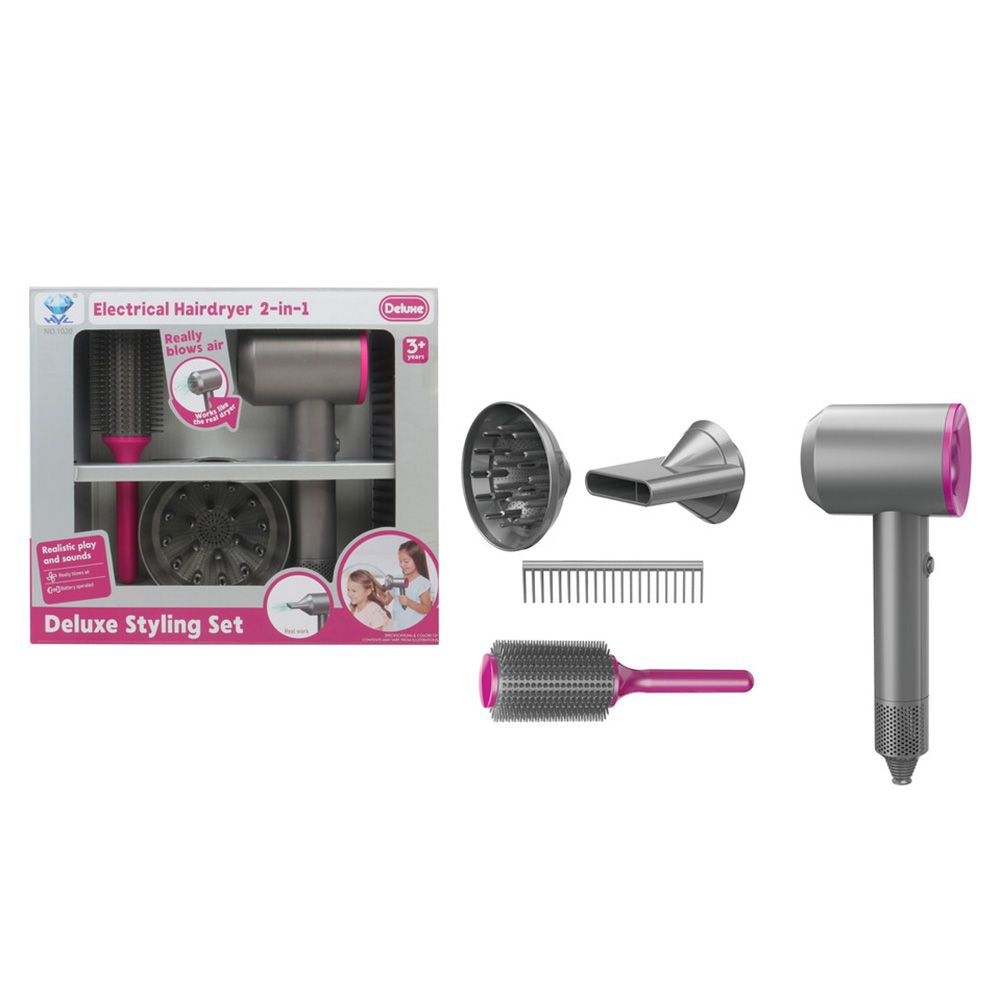 Family Center - 2-In-1 Hairdryer & Styling Set - 5 Pcs