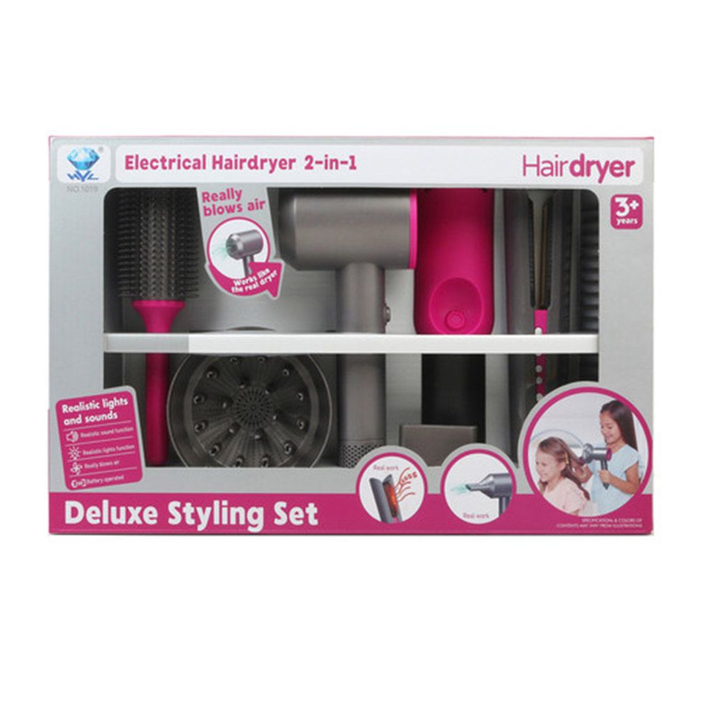 Family Center - 2-In-1 Hairdryer & Styling Set - 6 Pcs