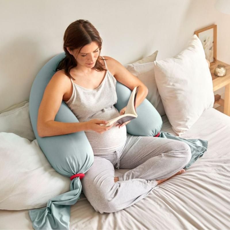 Bbhugme - Pregnancy Pillow In Eucalyptus/Coral (Biofoam)