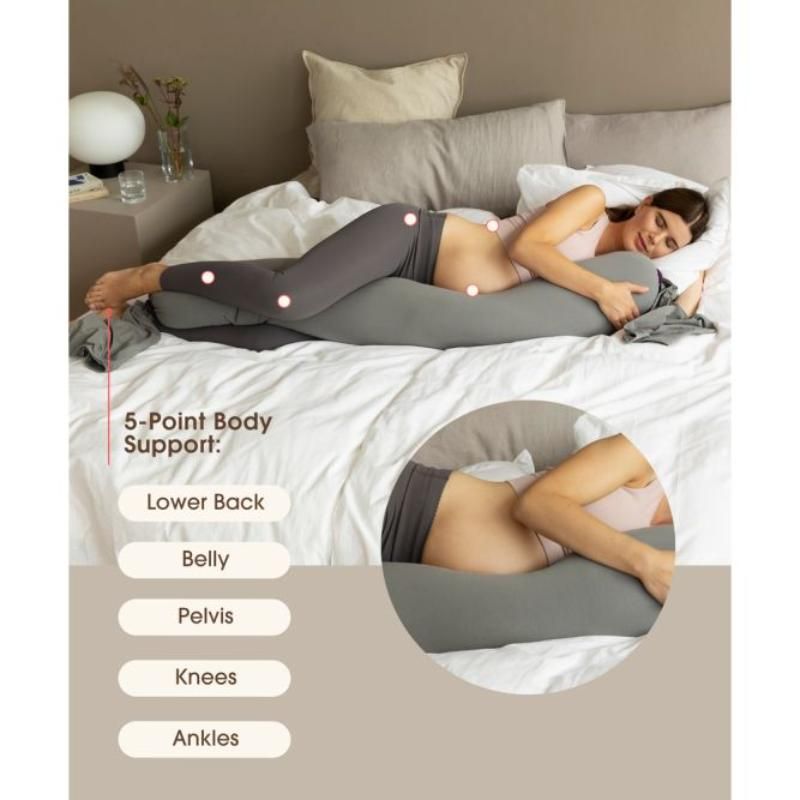 Biofoam - Pregnancy Pillow - Stone/Plum