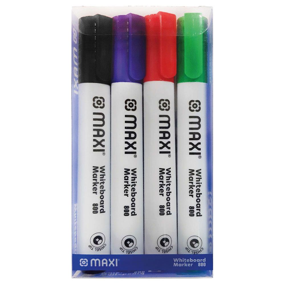 Maxi - 2 Sided Dry-Wipe Whiteboard + 4 Markers + Dry Wipe Eraser