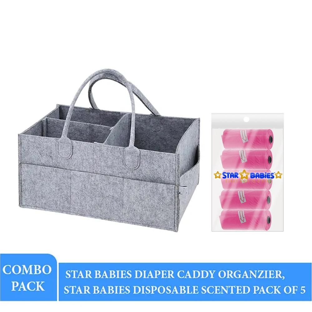 Star Babies - Caddy Diaper Bag w/ Scented Bag - 5pcs - Color May Vary