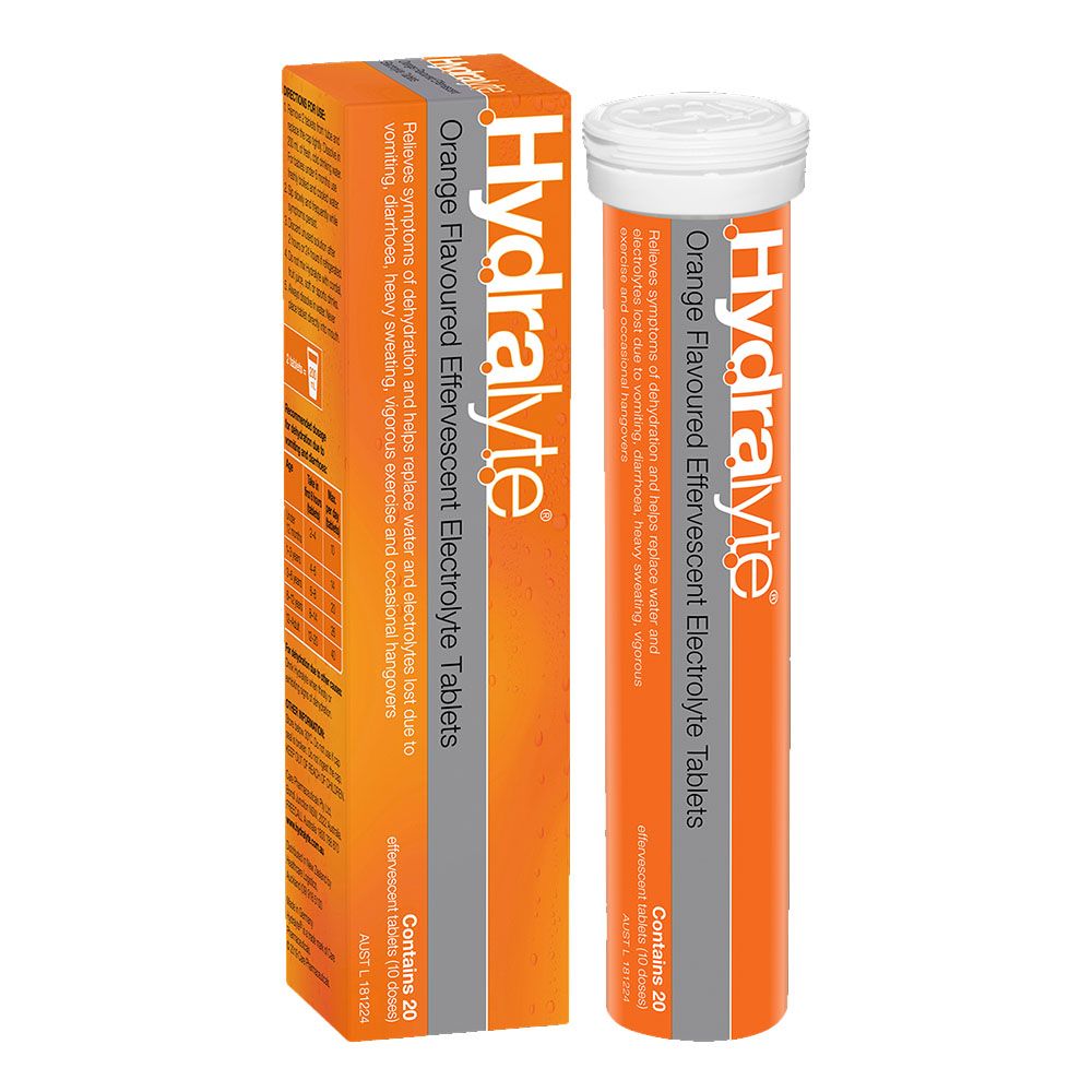 Hydralyte - Effervescent Electrolyte Tablets - Orange - 20's