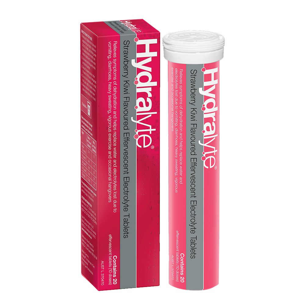 Hydralyte - Effervescent Electrolyte Tablets - Straw Kiwi - 20's