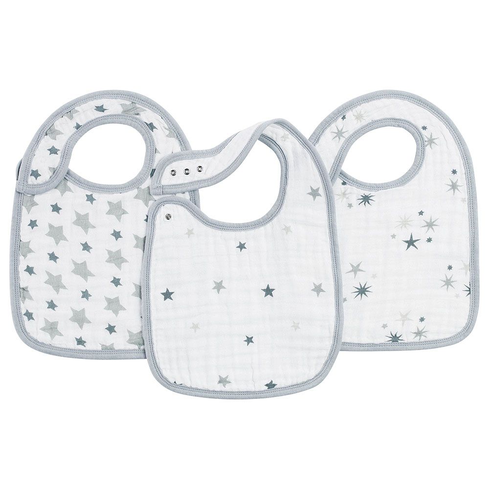 Aden + Anais - Cotton Muslin Snap Bibs - Twinkle - Pack of 3