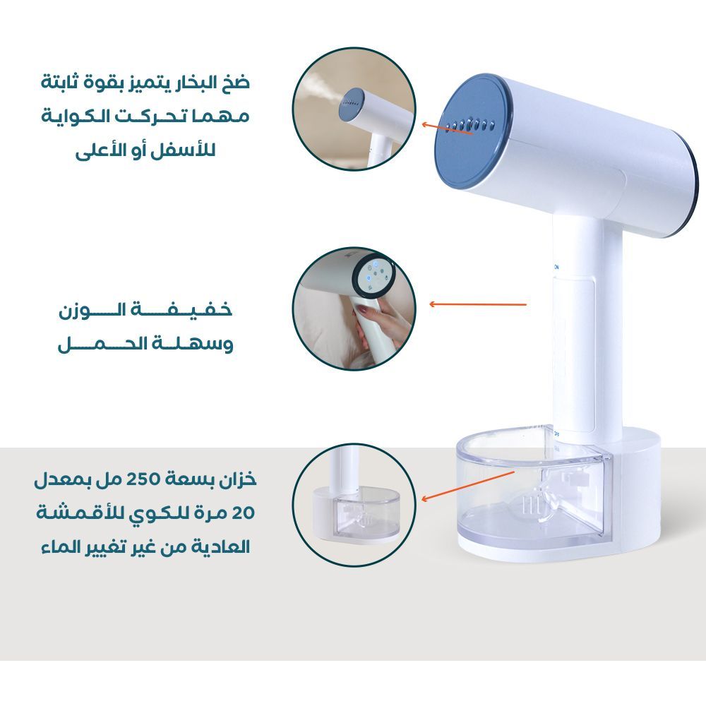 Ribal - Garment Steamer - White - 1600 W