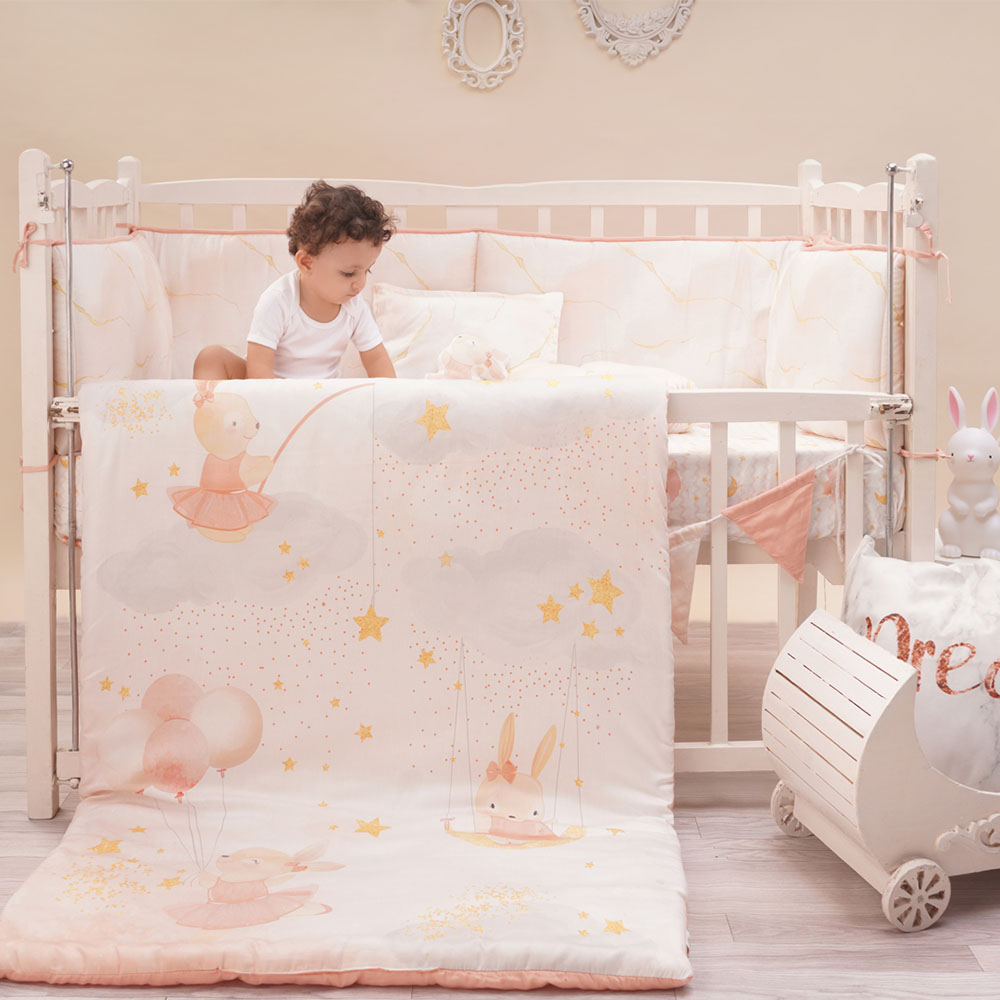 Fancy Fluff Organic Baby Cot Bedding Set 7pcs Day Dream Buy at Best Price from Mumzworld United Arab Emirates