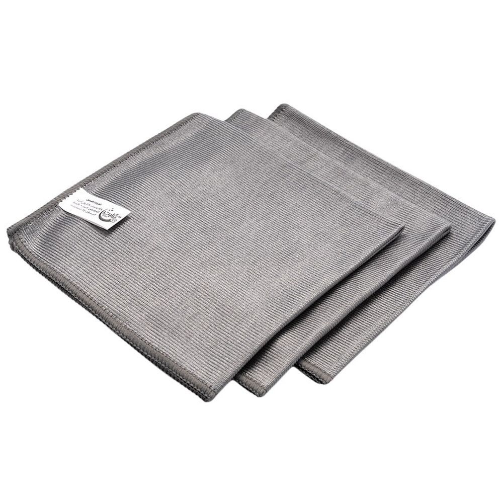 Ribal - Bright Cleaning Towel Set - Pack of 3 - Grey