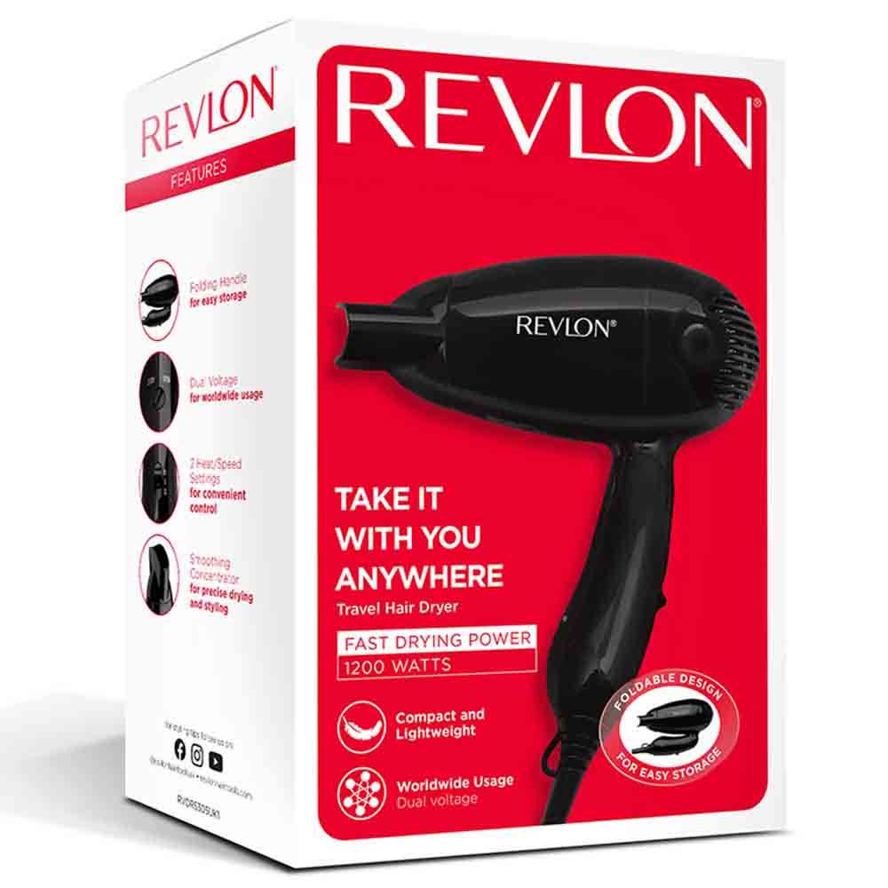 Revlon - Foldable Travel Hair Dryer - Black