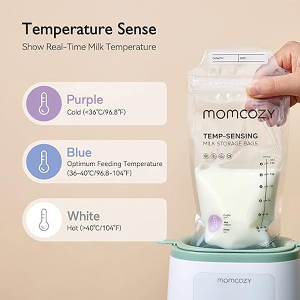 Momcozy - Temp-Sensing Milk Storage Bag - Clear - 8 Pcs