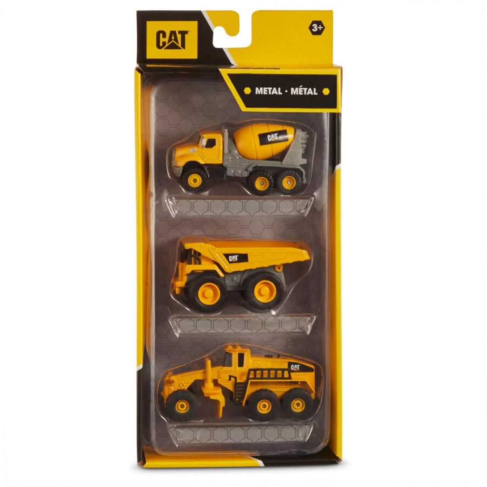 CAT Diecast Metal 4-Inches 3-Pack Assorted (Style May Vary)