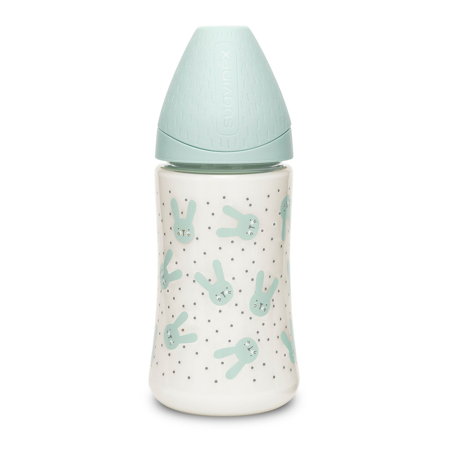 Suavinex - Rabbit Silicone Feeding Bottle - 270ml - Green