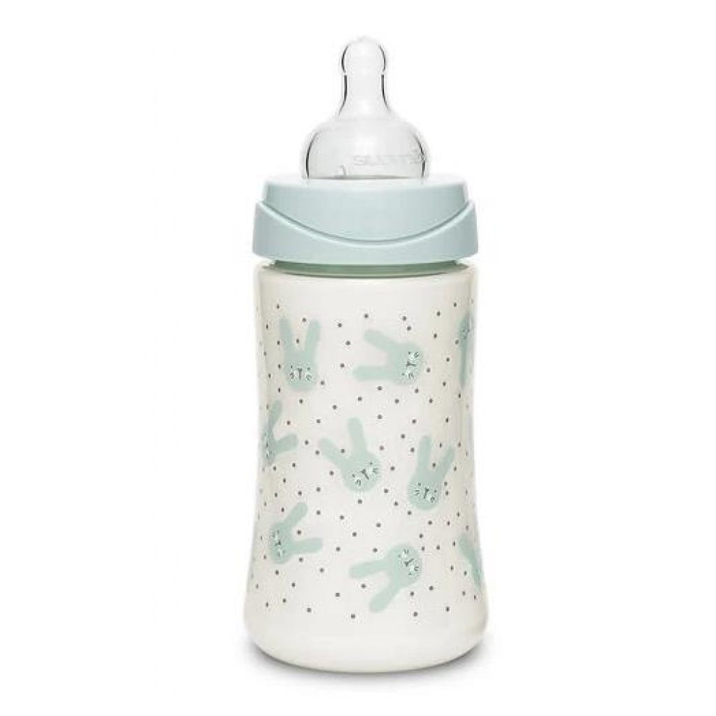 Suavinex - Rabbit Silicone Feeding Bottle - 270ml - Green