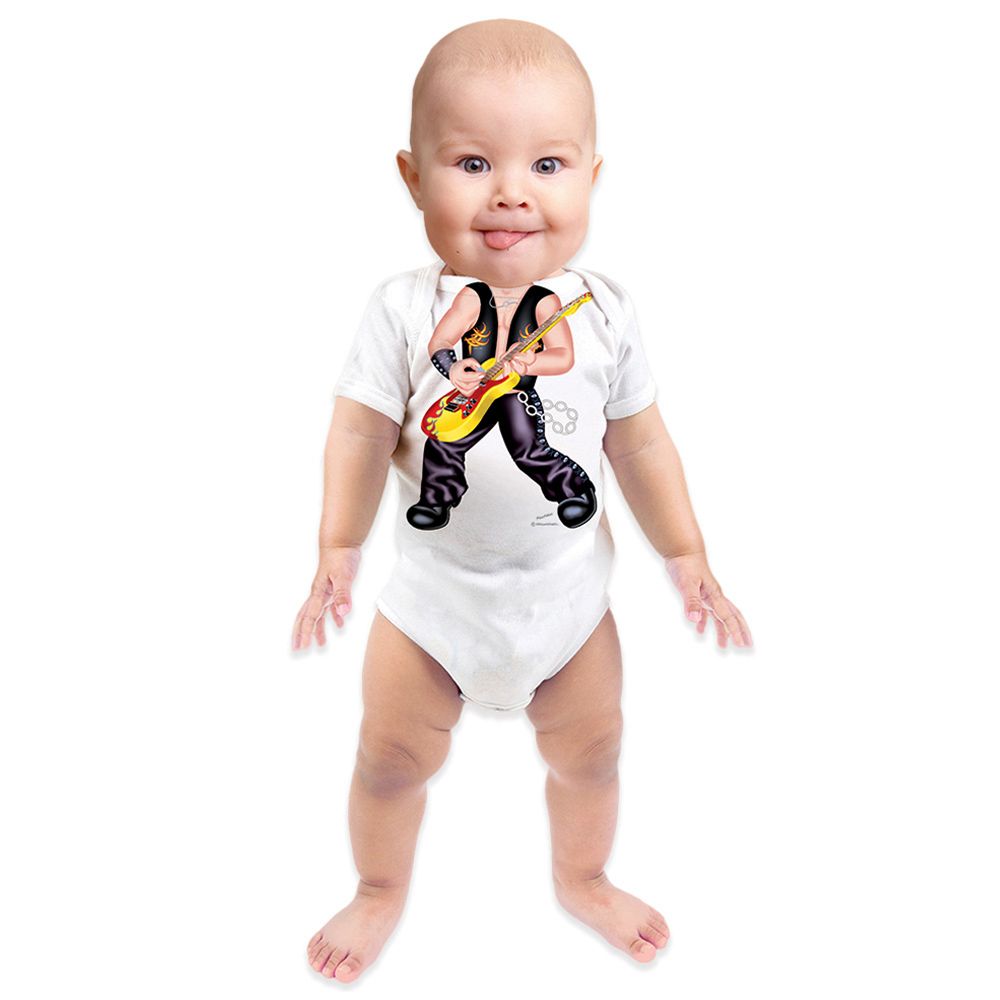 Just Add A Kid - Rock Star Printed Romper