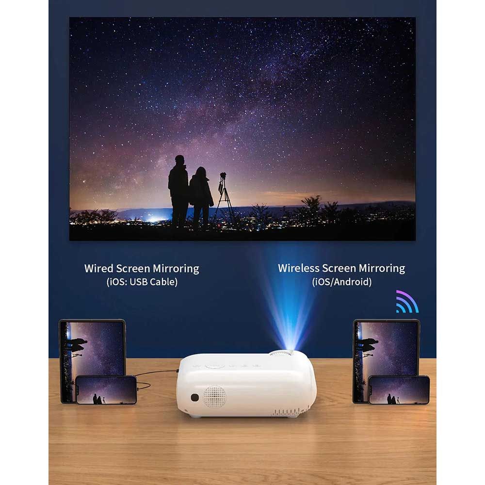 Apeman - 1080P Projector With Netflix Youtube Amazon Prime - White