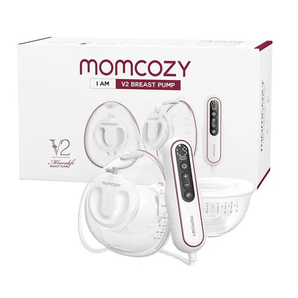 MomCozy - V2 Ultra-Light Breast Pump And Nursing Bra - White