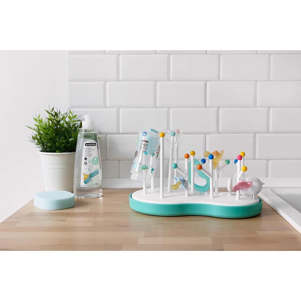 Suavinex - Baby Bottle Draining Rack - White