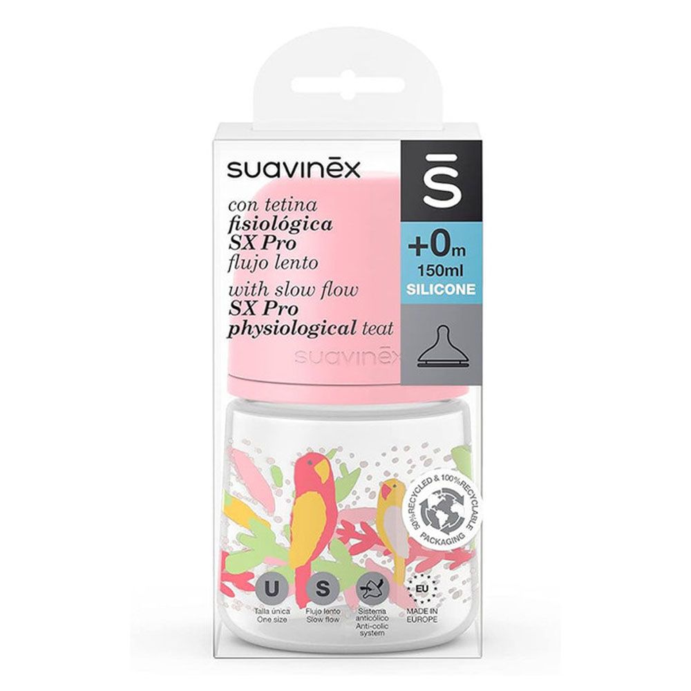 Suavinex - Feed Bottle - 150ml - Jungle Pink