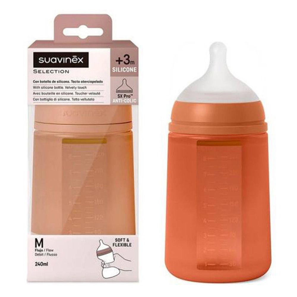 Suavinex - Silicone Feed Bottle - 240ml - Red