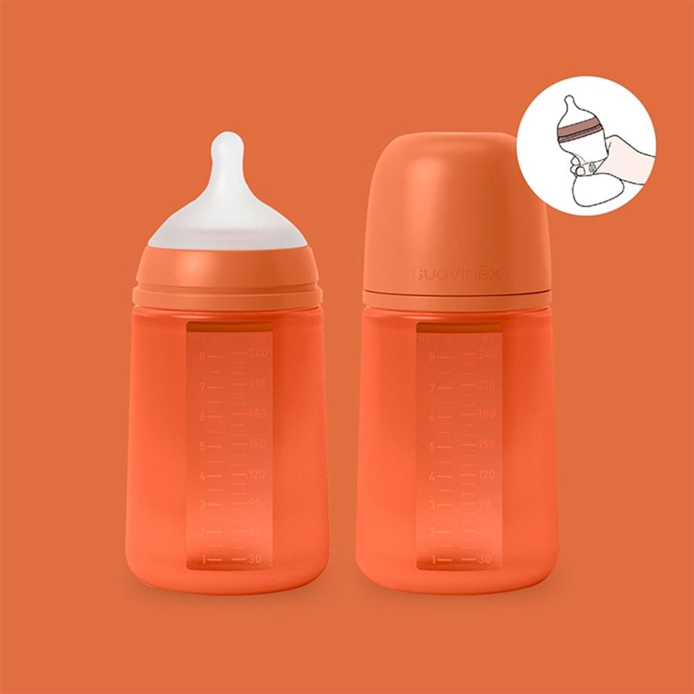 Suavinex - Silicone Feed Bottle - 240ml - Red