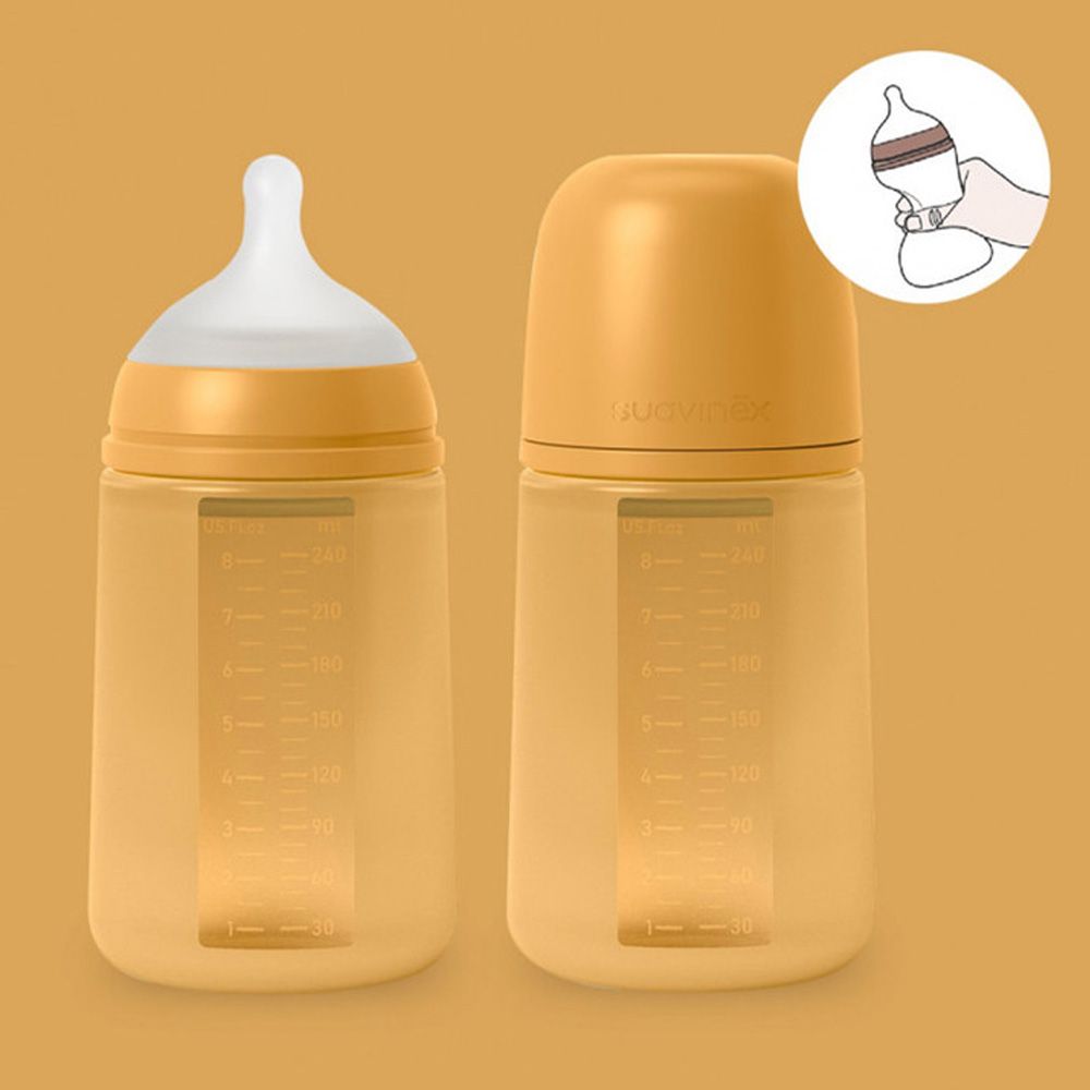 Suavinex - Silicone Feed Bottle - 240ml - Mustard