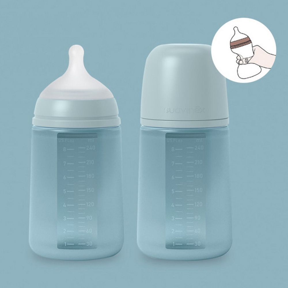 Suavinex - Silicone Feed Bottle - 240ml - Blue