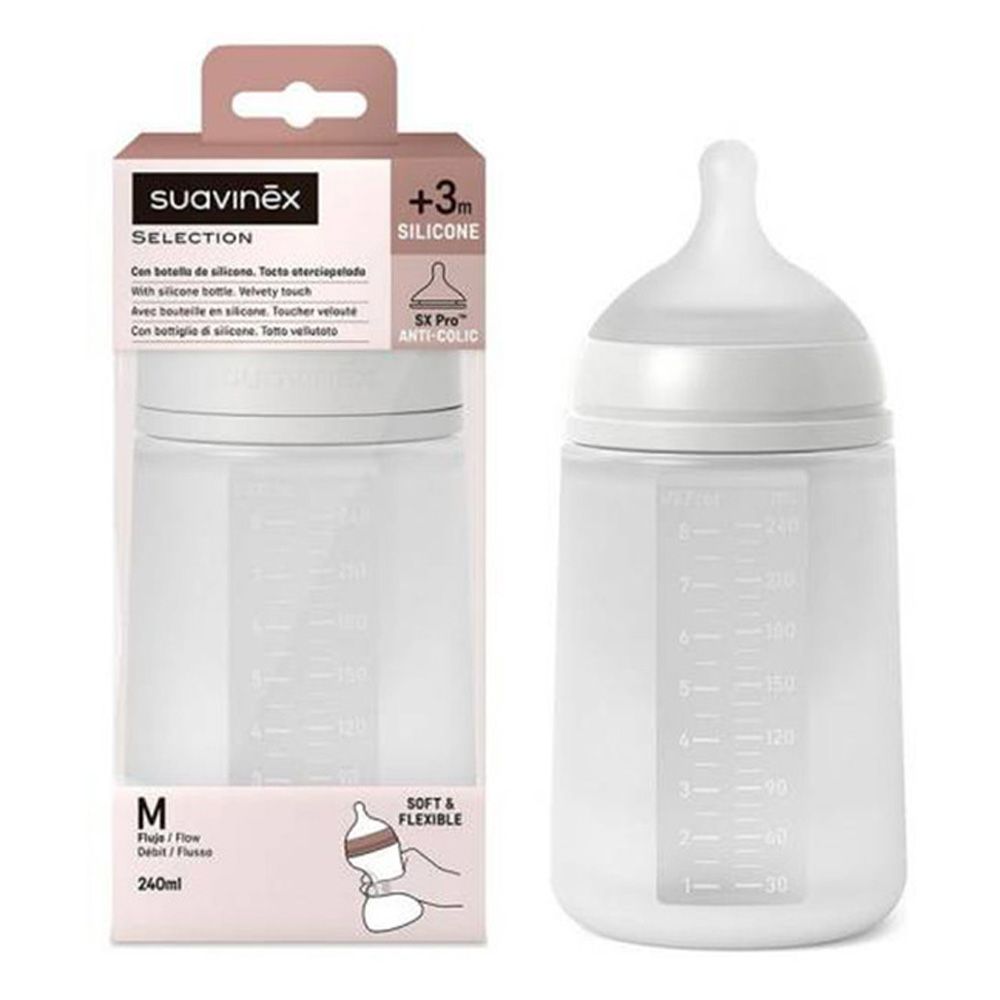 Suavinex - Silicone Feed Bottle - 240ml - Transparent