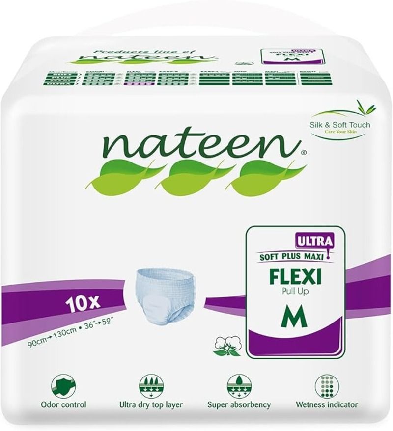 Nateen - Flexi Ultra Pull Up Adult Diaper - 10 Pcs - Medium