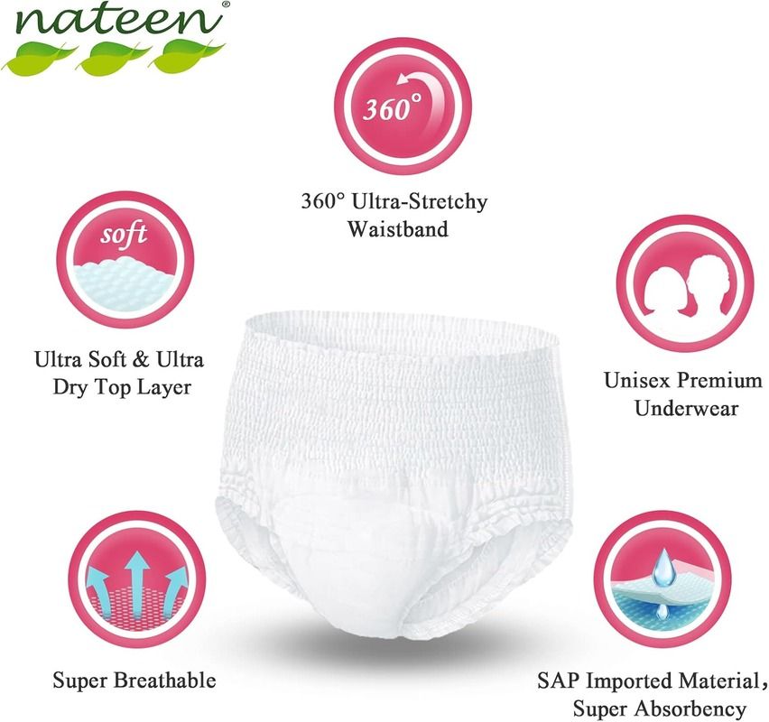 Nateen - Flexi Ultra Pull Up Adult Diaper Pants - 10 Pcs - XL