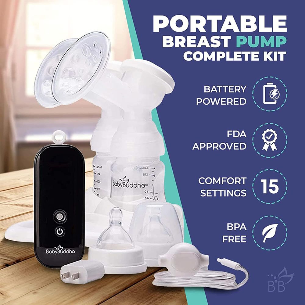 BabyBuddha - Portable & Compact Electric Breast Pump - Black