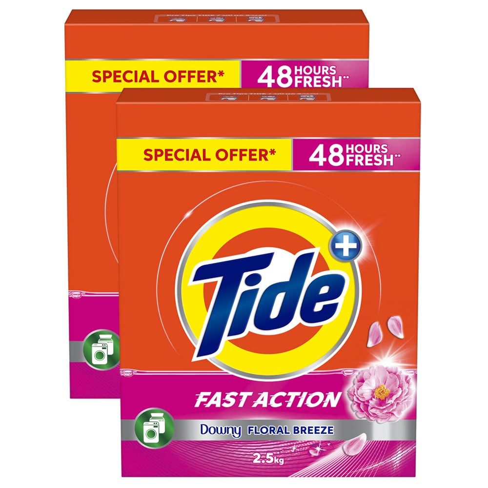 Tide - Fast Action Laundry Detergent Powder - Floral Breeze - 2.5 Kg - Pack of 2