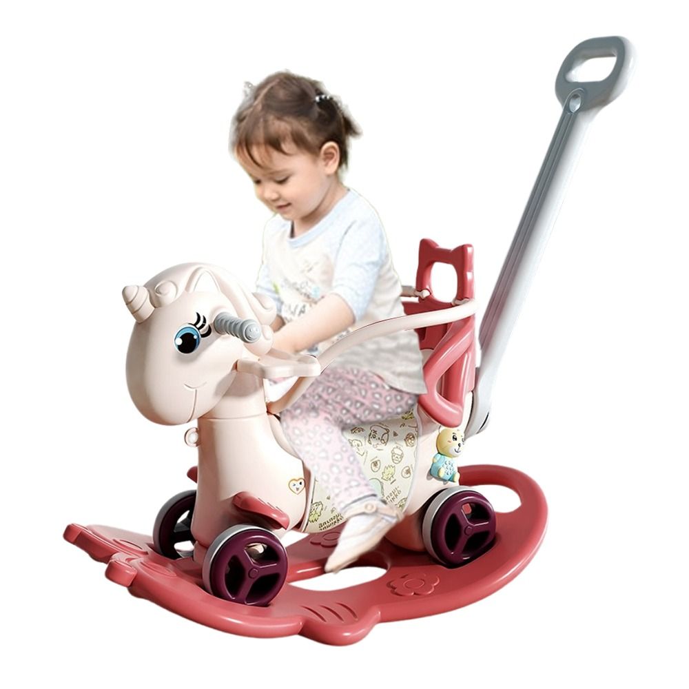 Megastar - 5-In-1 Rocking Horse Balance Bike With Push Handle - Red