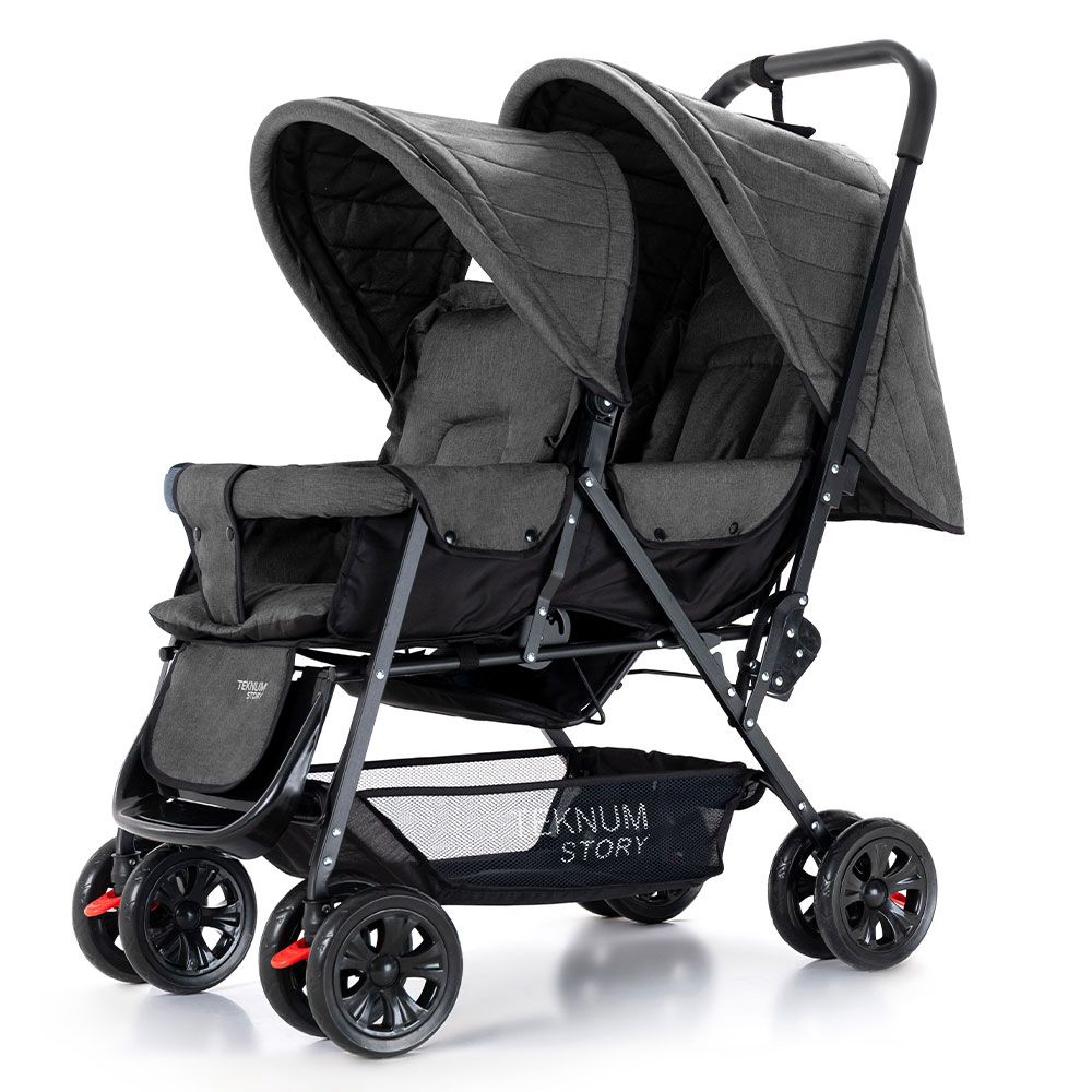 Teknum - Double Baby Stroller - Dark Grey