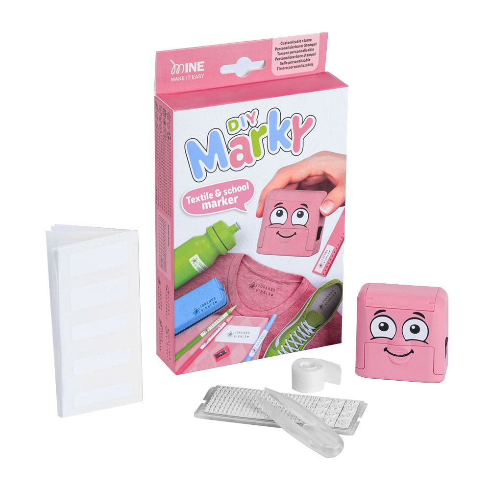 Mine Stamp - Marky DIY Textile And School Name Stamp - Pink