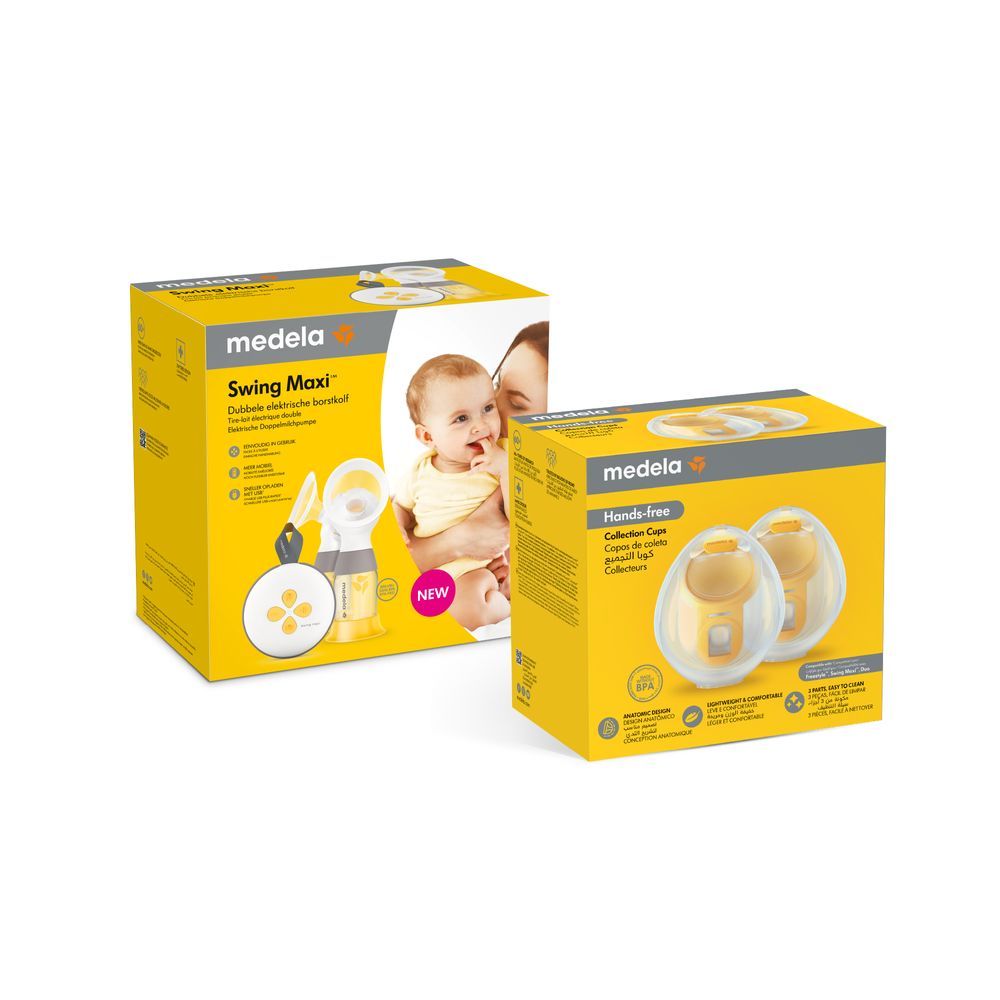 Medela - Swing Maxi Double Electric Breast Pump + Hands-free Breast Milk Collection Cups