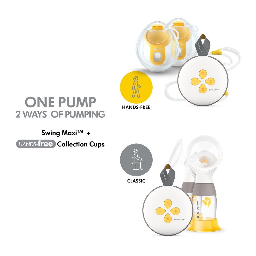 Medela - Swing Maxi Double Electric Breast Pump + Hands-free Breast Milk Collection Cups