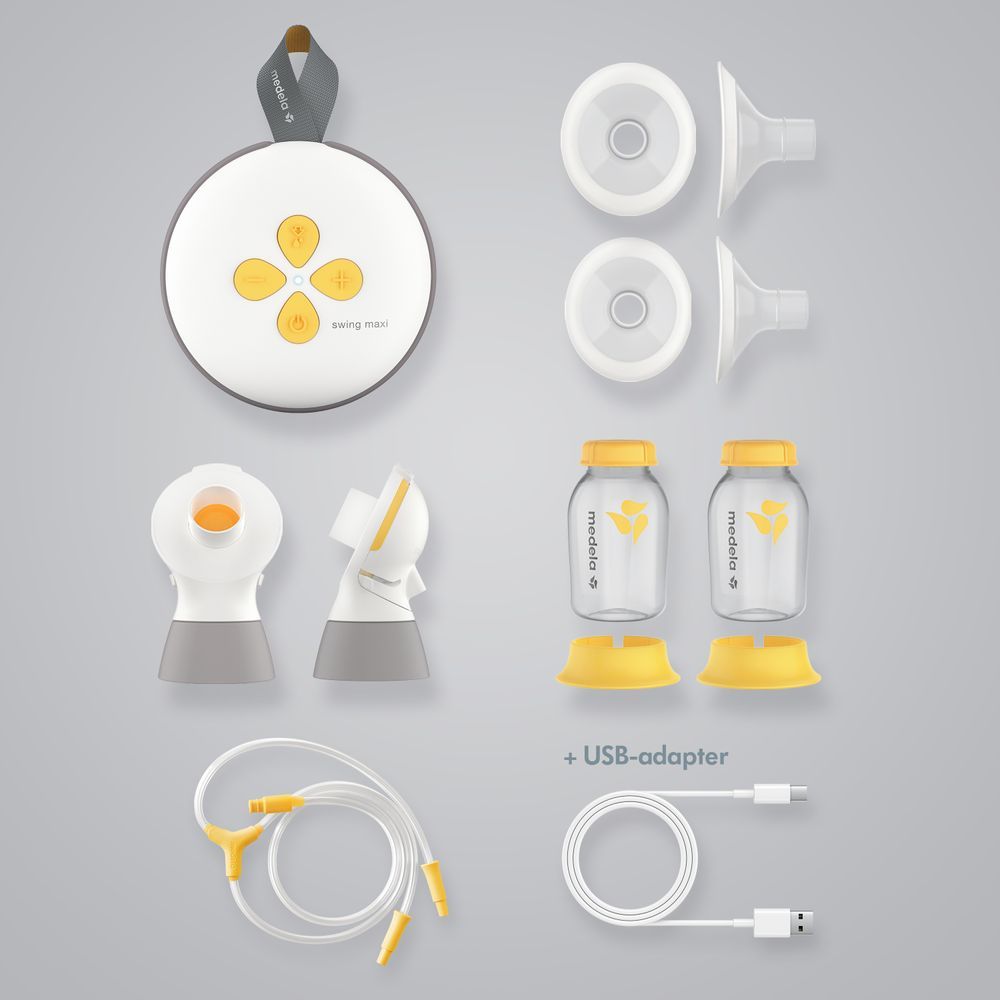 Medela - Swing Maxi Double Electric Breast Pump + Hands-free Breast Milk Collection Cups