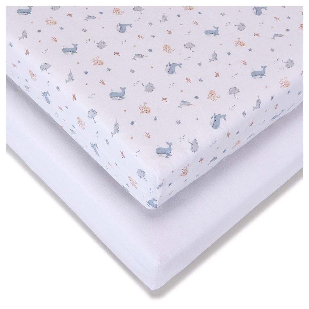 Baby Elegance - Jersey Sheets For Travel Cot - Under the Sea - 2pcs