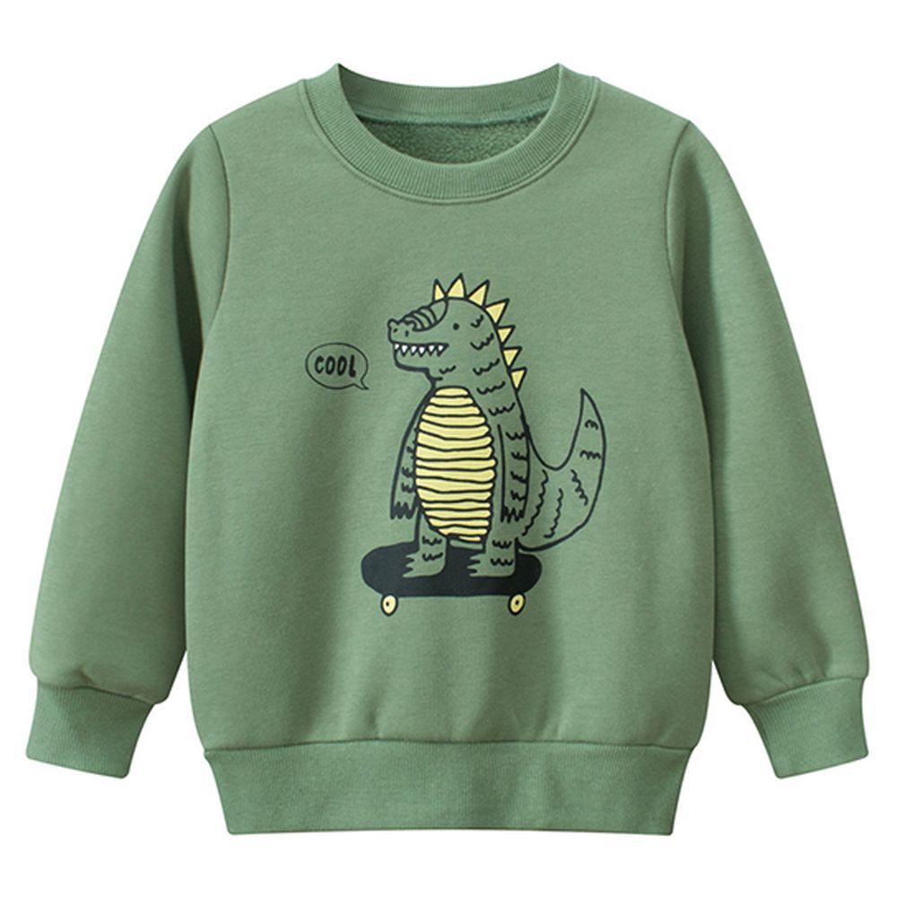 Sugar Rush - Regular Round Neck Full Sleeves Sweatshirt - Green