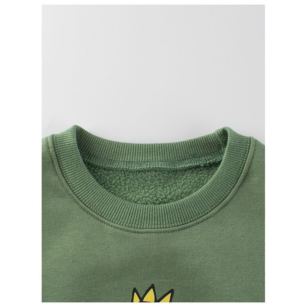 Sugar Rush - Regular Round Neck Full Sleeves Sweatshirt - Green