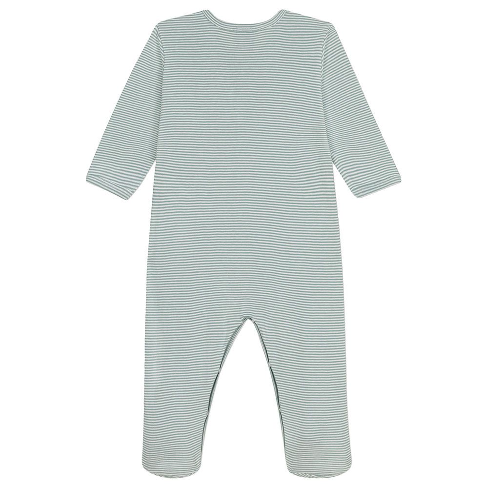 Petit Bateau - Babies' Stripy Cotton Pyjama Set - Green/White