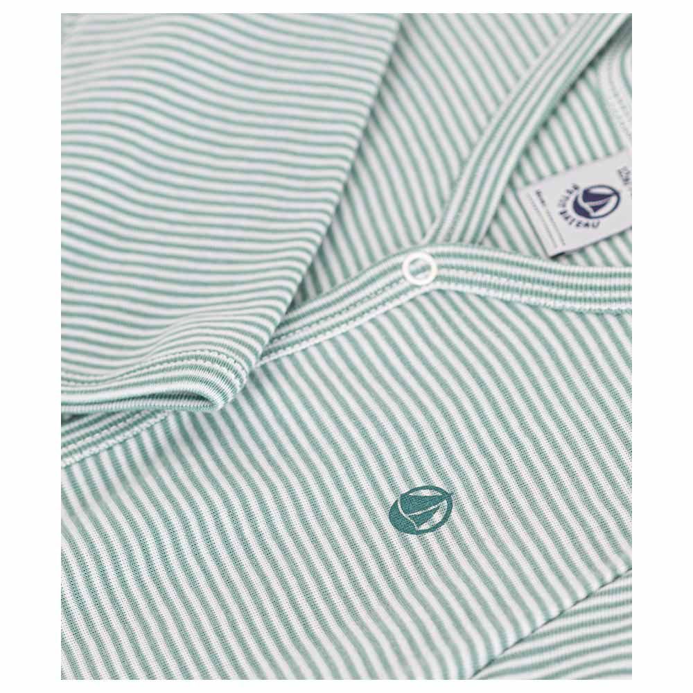 Petit Bateau - Babies' Stripy Cotton Pyjama Set - Green/White