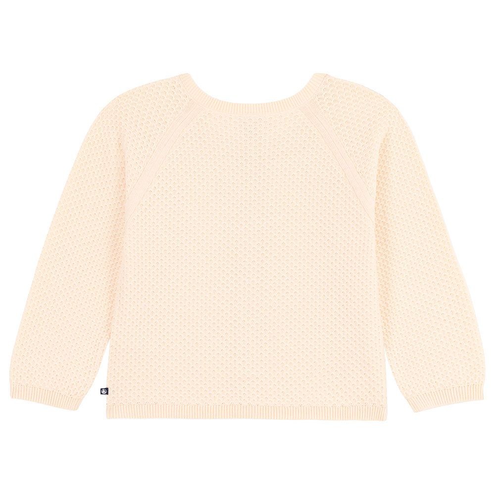 Petit Bateau - Girl's Cotton Cardigan - Ecru