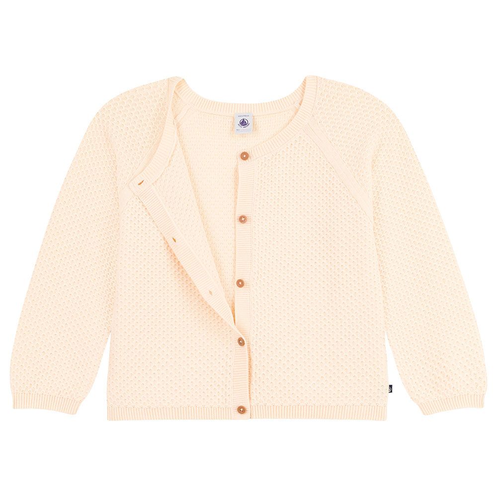 Petit Bateau - Girl's Cotton Cardigan - Ecru