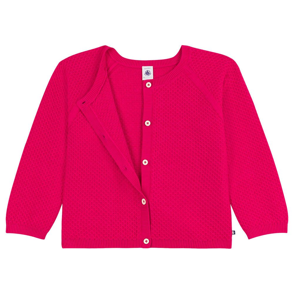 Petit Bateau - Girl's Cotton Cardigan - Pink